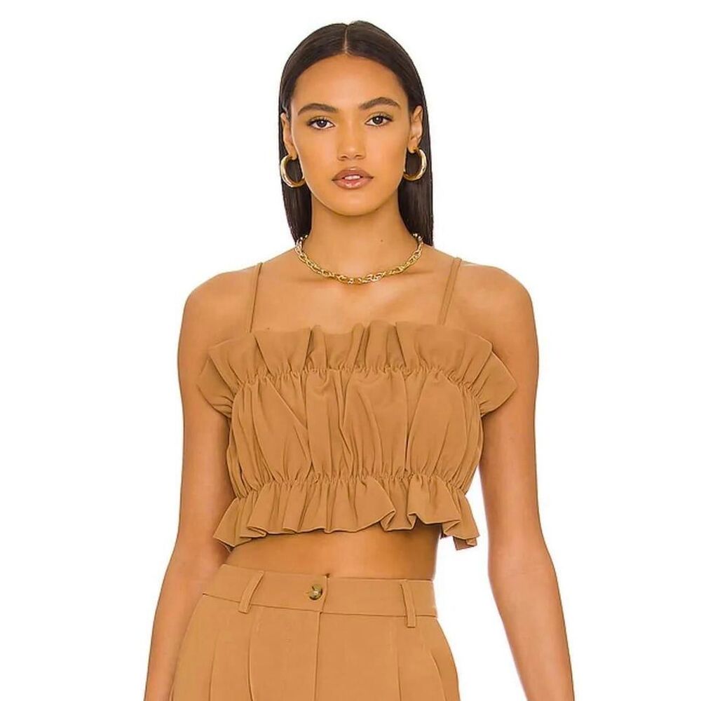 Line & Dot Marina Top in Camel